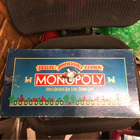 1985 Monopoly (Deluxe Anniversary Ed) Board Game- 522 $35 or $30 w/offer - Picture 1 of 11